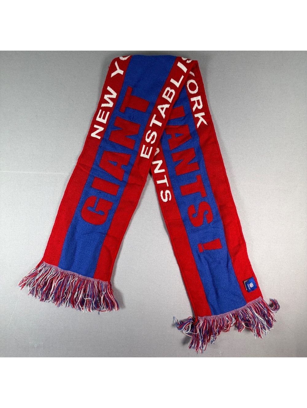 Reebok New York Giants Scarf Knit Red Blue NFL Football Winter One Size